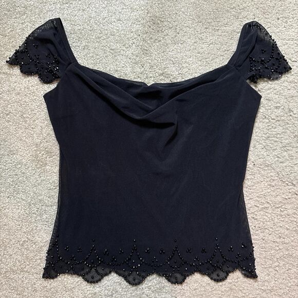 90's Vintage beaded mesh top - Medium - Picture 1 of 4